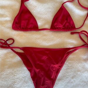 Tropic of C Red Triangle Bikini Set